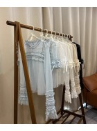Cat Romance Cellophane Candy Wrapper Dotted Tulle Short and Long Sleeve Blouse(2nd Reservation/5 Colours/Full Payment Without Shipping)